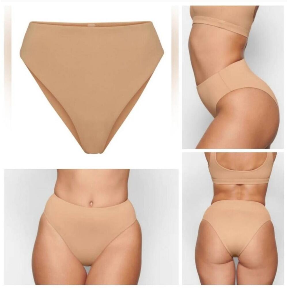 Skims Recycled Swim Mid Waist Bottom Womens 4X Ochre High Rise Bikini Briefs